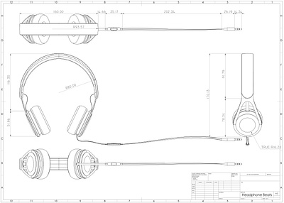 Technical Drawing & 3D Modelling | Headphones w. Solidworks 3d keyshot photoshop rendering rhinoceros solidworks technical drawing