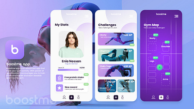 Boostme App app appdesign branding fitness phone ui ux