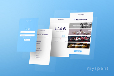 myspent App Mockup appdesign blue interface school ui ux