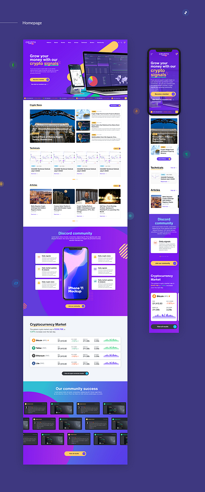 CryptoWzrd - Homepage design header responsive ui