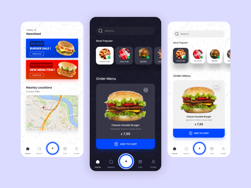 Fast Food Delivery App Concept 3d app branding concept design graphic design illustration instagram logo mobile mobile design typography ui ui concept ui designer ux ux designer vector web design web development