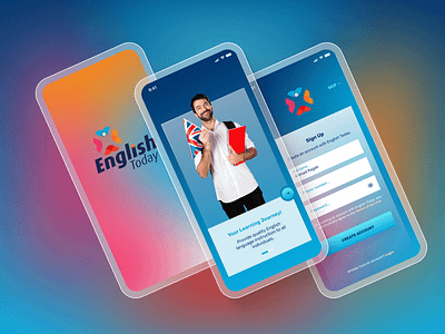 English Learning App - Onboarding app design education educational educational app english english learning english today figma language learning learning login onboarding signup splash