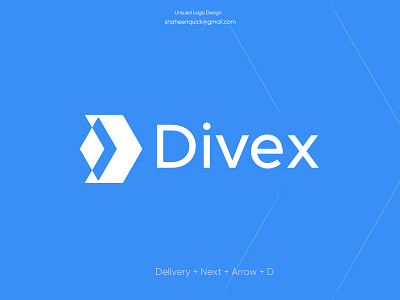 Divex l delivery l arrow logo arrow logo brand identity branding clean design creative creative logo delivery ecommerce letter logo logo design logos mark minimal minimalist logo modern logo monogram professional logo software logo symbol top logo