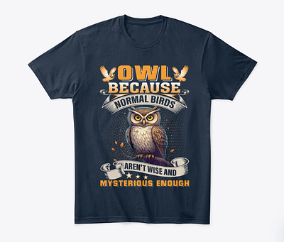 Owl Custom T-Shirt Design for POD Business Site american t shirts business logo custom design design graphic design illustration illustrator logo modern t shirts owl owl tshirts owls lover owls shop pod t shirts rimon 32 shirts vector vintage t shirts