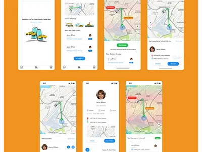 Mobile UI Screens for Driver App alerts app driver figma illustration mobile product design rider saas screens taxi transport ui