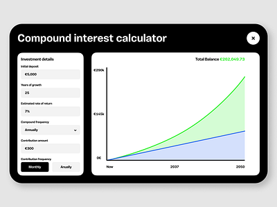 Compound interest calculator - UI Design calculator compound compound interest compound interest calculator dailyui graphic design interest ui