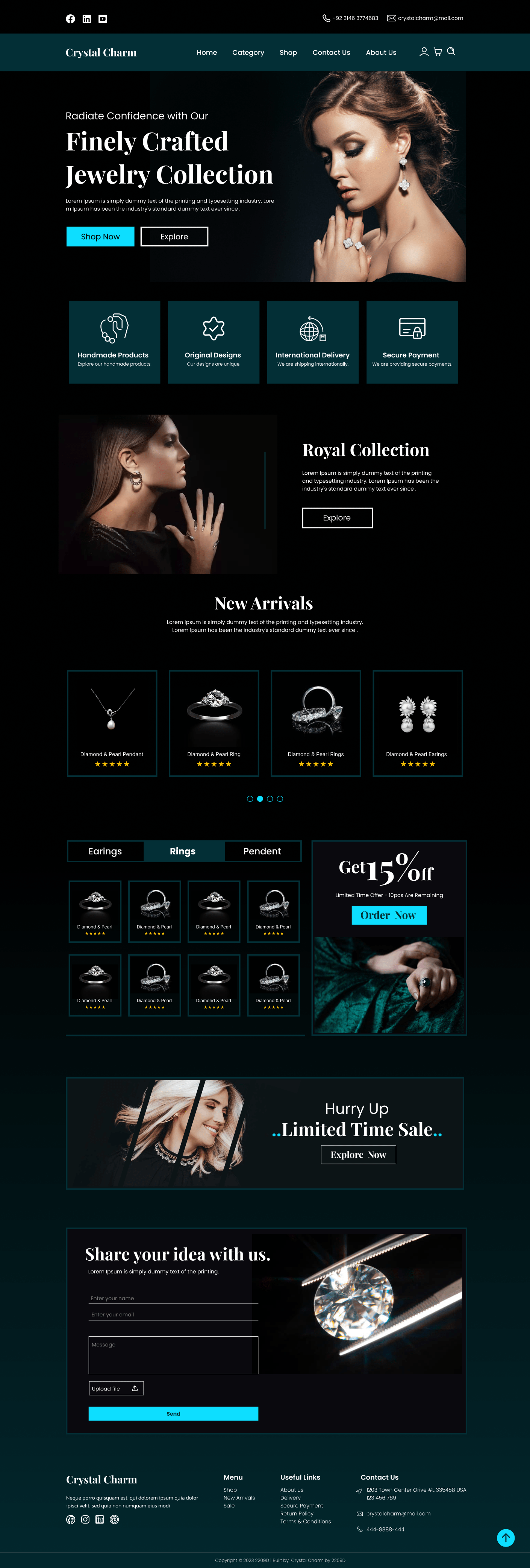 UI/UX Web Design - Jewelry Store cleanui creativewebsite ecommercedesign figma homepage jewelry store landingpage minimaldesign modernui productdesign responsive store design ui uidesign uiux uxdesign webdesign website website concept websitedesign
