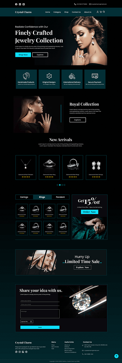 UI/UX Web Design - Jewelry Store cleanui creativewebsite ecommercedesign figma homepage jewelry store landingpage minimaldesign modernui productdesign responsive store design ui uidesign uiux uxdesign webdesign website website concept websitedesign