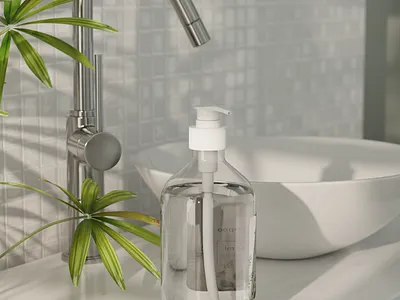 BATHROOM | 3D MODELING 3d 3d art 3d concept 3d modeling bamboo bathroom blender branding lighting logo modeling photoshoot plants shampoo ui