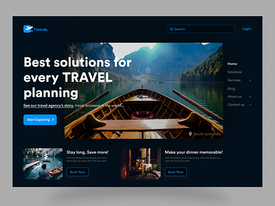 Travel Agency Website Design advanture agency website flightbooking landing page travel landing page travel website travelagency ui ui design vacation webdesign