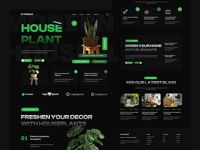 Botanique - Plant E-commerce Landing Page decoration interior landing page marketplace minimal nature online shop plan ui ui design uiux web design website