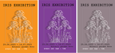 Iris Exhibition Poster design flower graphic design illustration illustrator vector