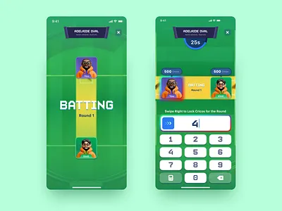 Cricket Game UI animation app branding cricket design game graphic design illustration logo mobile motion graphics ui ui design uiux ux