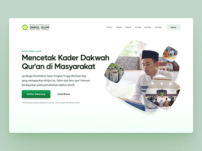 MATAQ Darul Ulum - Hero Landing Page V2 islamic moslem responsive school typ typography ui ux website