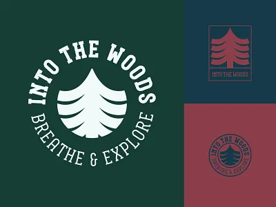 Into The Woods branding design identity typography vector