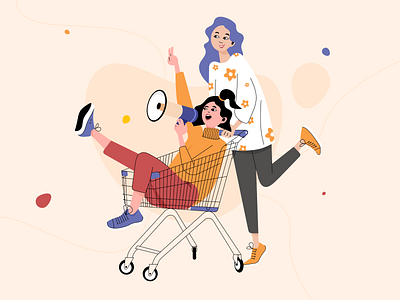 Shopping flat illustration design ecommerce flat illustration line illustration minimal shopping