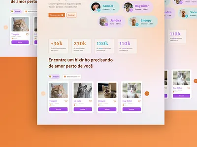 Petta - Pet adoption concept adopt adoption card design figma hero illustration pet product design prototype toggle ui ux