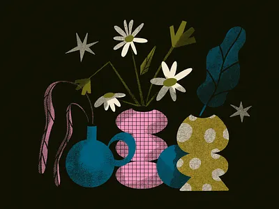 Vases & Flowers abstract design flowers illustration illustrations procrate sketch vases vector
