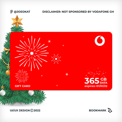 Vodafone Data Gift Card ui visual design