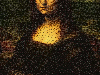 Mona Lisa's Dithered Smile davinci generative javascript