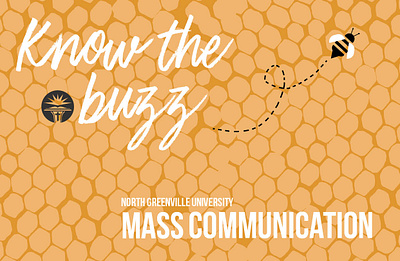 Mass Comm Poster bee branding college communication design graphic design honey illustration logo minimal simple