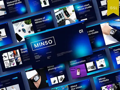 Minso Multipurpose Template clean colorful company corporate google slides keynote modern multipurpose multipurpose template photography pitch deck portfolio powerpoint presentation studio template unique web design web development website