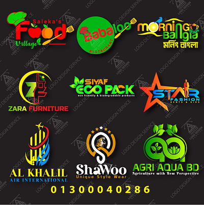 some logo design 3d branding design flat graphic design illustration logo