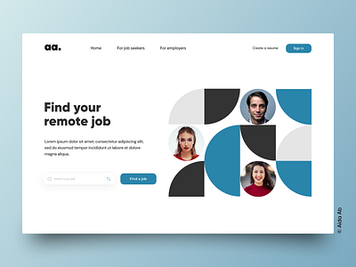 Job Finder Landing Page UI Design app design employee illustration job job finder jobs landing page latest post minimal platform popular design template ui ui design uiux ux design uxui work worker