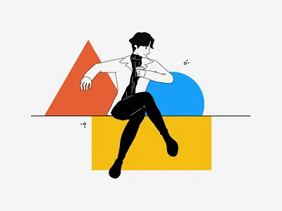 Relaxed figma illustration vector vector illustration