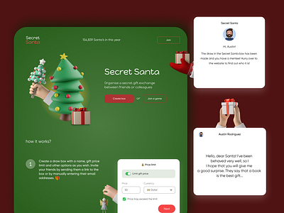 Secret Santa Landing Page branding design graphic design logo mockup ui ux vector