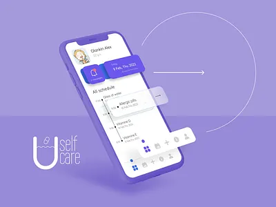 USELFcare App 💊 app branding design gradient icons ios logo mockup ui uiuxdesign ux