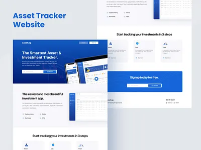Assets & Investment Tracker Website assets experiencedesign investment softwares landingpage uidesign uxdesign websites