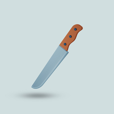 Minimalist 3d rendering knife icon 3d app cute design graphic design knife modern