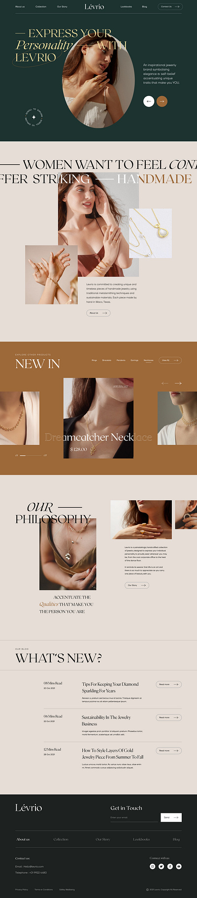 Jewelry Homepage Animation animation clean collection jewellery jewelry landing page layout luxury model modern motion motion graphics necklace store typography ui uiux web web animation website