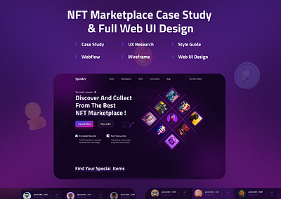 NFT Marketplace Case Study & Full Web UI Design creative ui crypto currency digital art nft 2022 nft case study nft design nft landing page nft marketplace nft ui design nft website nfts non fungible token uiux design uxui design