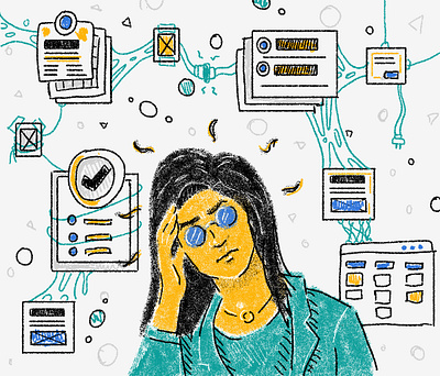 Overwhelmed Worker design digital design digital illustration graphic design illustration spot illustratopm. startup web