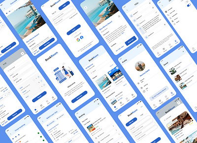 BookRoom Hotel Booking App UI Design app ui design branding design dribbble graphic design hotel booking app illustration landing page logo mobile app nsakibux ui ui design vector