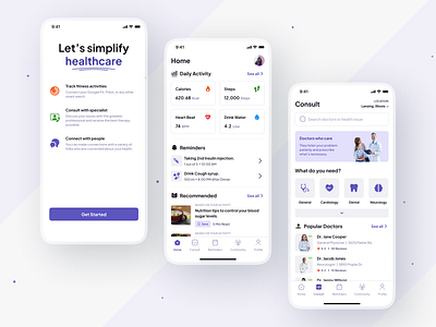 Health care app ui 2022 app appui article community design fitness health minimal mobile trend uidesign uiux