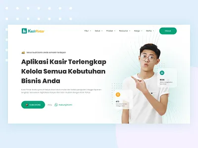 Redesign Kasir Pintar Website android app branding design illustration ios kasir pintar logo mobile pos simple ui ux website