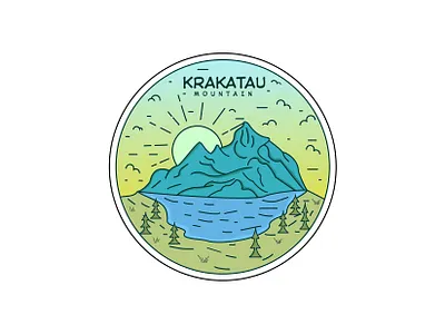 Krakatau Mountain Logo Design animation branding design graphic design illustration logo motion graphics