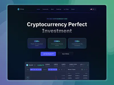 Trading - Cryptocurrency 3d design crypto crypto currency crypto dashboard crypto landing page crypto wallet crypto wallet web crypto web cryptocurency web cryptocurrency landing page cryptocurreny glass effect header homepage landing page testimonial uiux wallet landing page web website