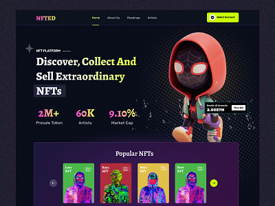 NFT Landing page design home page landing landing page landingpage ui web webdesign webpage website website design