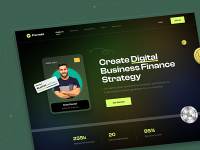 Digital Business Finance Strategy Design business digital digital marketing finance financial analysis home page investment landing page money strategy ui design website
