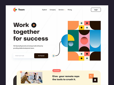 New Website for Team Collaboration Feature's Page activity branding collaboration colourful digital e commerce header landing page marketplace meeting pattern platform productivity saas team work ui design ux design virtual web design website