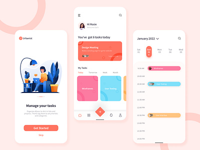 Task Management App design dribbble figma home screen light mode light theme management app mobile app onboarding screen task management task management app ui user interface