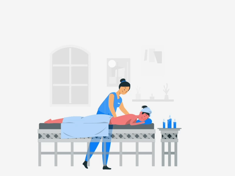 Spa massage animation animation animation video character animation explainer video illustration motion graphics