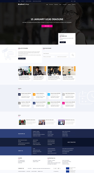 Bradford college web design bradford college web design graphic design illustration ui website design