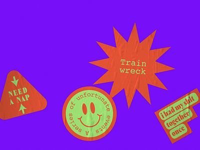 Stickers (II) bright high contrast stickers weird