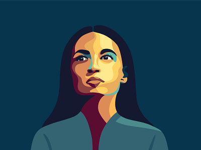 Alexandria Ocasio-Cortez portrait illustration portrait portrait illustration