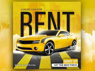 Awesome Car Social Media Post and Banner design adobe photoshop banner banner design car car rent color colorful creative design gradient graphic design luxury car marketing modern social social media social media banner social media post template yellow